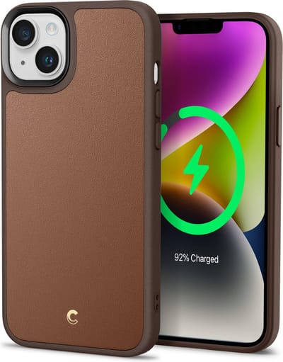 Spigen Cyrill Kajuk Mag Hoesje geschikt voor Apple iPhone 14 Plus - Back Cover met Magnetische Ring Bruin