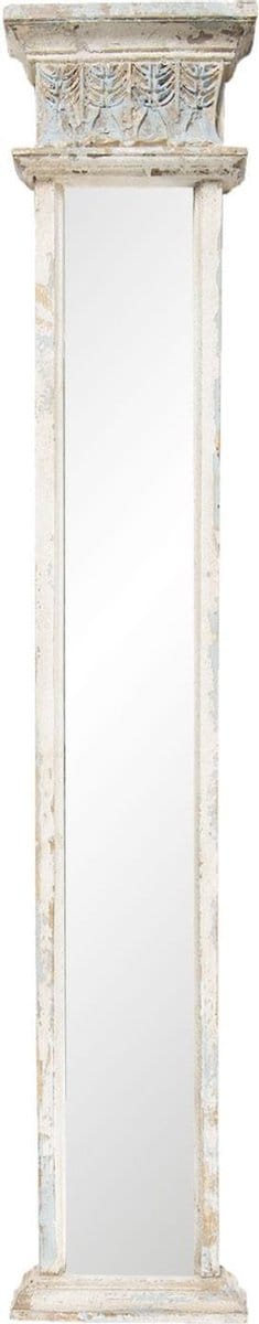 Clayre & Eef Spiegel 28x145 cm Wit Hout