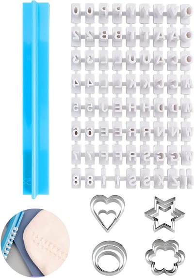 Dailygoods- Letterstempels 72 Stuks - Koekjesstempel 12 Vormen - Klei Stempels - Roestvrij Stalen Koekjessnijders - Duurzaam - Eenvoudige Bediening - Koekjesstempels
