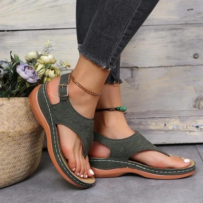 Zomer Dames Band Sandalen Dames Flats Open Teen Effen Casual Schoenen Rome Wedges Thong Sandalen Sexy Dames Schoenen 40
