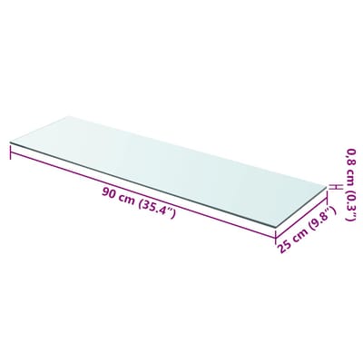 vidaXL - Wandschap - transparant - 90x25 - cm - glas