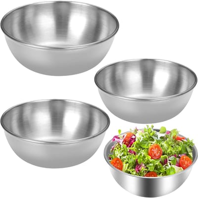 Ynkkvre - RVS Mengkommen Set van 4 - 0.7L 1.2L 1.8L 2.5L - Multifunctioneel voor Salade Soep en Dessert