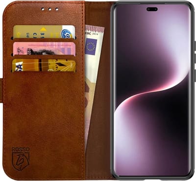 Rosso Element Geschikt voor Honor Magic 7 Lite | Wallet Book Case | Portemonnee Hoesje | 3 Pasjes | Magneetsluiting | Stand Functie | Bruin