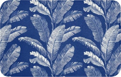 WC mat 80x50 cm - Antislip - Blad - Palm - Blauw - Toiletmat - Vloermat - Douchemat - Toilet tapijt - Toiletmatten