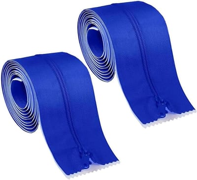Ritssluiting Stofbarrière - Plastic Gordijn - Bouw Afscherming - Zelfklevend Ontwerp - 3 Inch X 7 Voet - Blauw