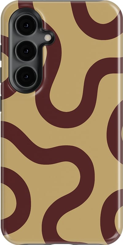 DripCase Motion Flow Tough Hoesje Samsung Galaxy S24 | Backcover met Mag | Trendy Design | Valbescherming | Cocoa Curve