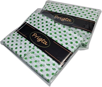 Prigta - Papieren zakjes - 200 stuks - 10x16 cm - wit met groene stipjes - 40 gr/m2 / cadeauzakjes