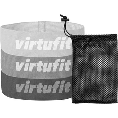 VirtuFit Resistance Bands - Mini Weerstandsbanden set - Katoen - 3 Stuks - Met Opbergtas - Full Body Workout - CrossFit - Thuis Sporten - Yoga & Fitness