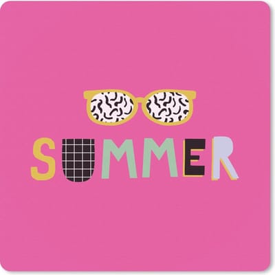 Muismat 20x20 cm - Mousepad Zomer - Zonnebril - Quote - Muismatten