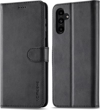 LC.IMEEKE Hoesje - Geschikt voor Samsung Galaxy A55 Hoesje - LC.IMEEKE Luxe Book Case - Zwart