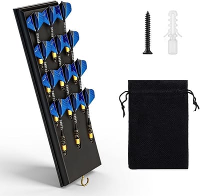 Dartpijlhouder van massief hout voor 12 dartpijlen, ideaal voor softdarts en stalen darts, perfect dartaccessoire voor elke speler