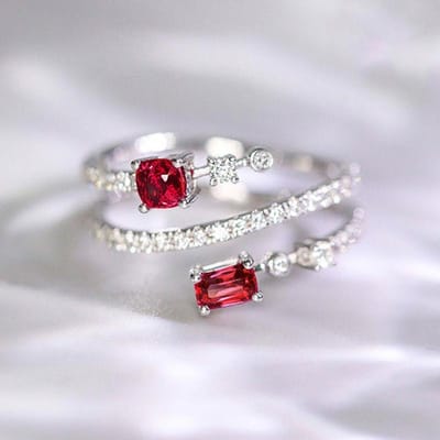 Huitan Nieuwste Rode Zirkonia Ringen voor Vrouwen Temperament Vinger Accessoires Zilverkleurig Luxe Bruiloft Feest Trendy Sieraden 9 gray