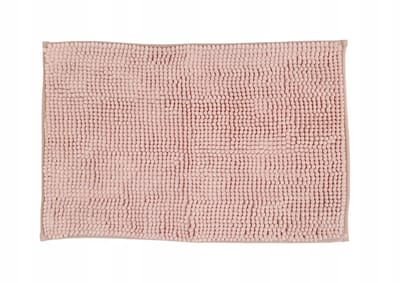 Bisk Basic Chenille Badmat Roze 60x40 cm - Zacht en Duurzaam