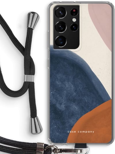 Case Company® - Hoesje met koord geschikt voor Samsung Galaxy S21 Ultra hoesje met Koord - Geo #1 - Telefoonhoesje met Zwart Koord - Bescherming aan alle Kanten en Over de Schermrand