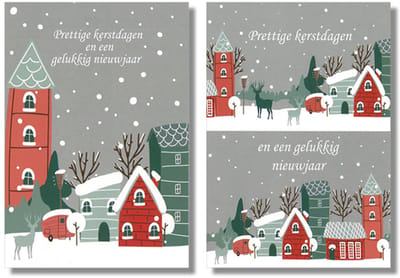 MGPcards - 10 Dubbele wenskaarten - Kerstkaarten / Nieuwjaar - Witte envelop - 10 x 14 cm - 2 Motieven per doosje