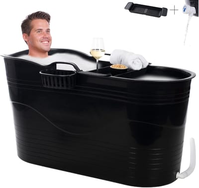 XL Bademmer voor IJsbaden en Hottubs - Vrijstaand Zwembad voor Volwassenen en Kinderen - Draagbaar en Gemakkelijk te Gebruiken - 122 x 56 x 64 cm