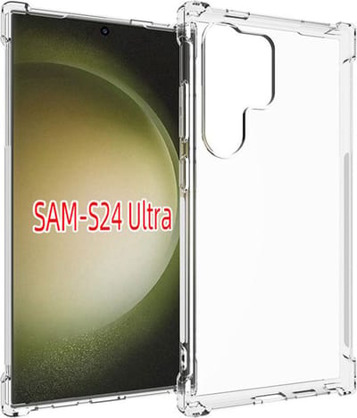 MobyDefend Hoesje - Geschikt voor Samsung Galaxy S24 Ultra - Transparante Shockproof TPU Backcover - Verstevigde Hoeken - Volledig Doorzichtig