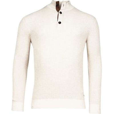 Baileys Trui Button Placket Plated Structure Knit Kitt / male