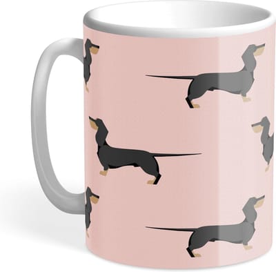 Hound & Herringbone - Zwarte Teckel Mok - Black and Tan Dachshund Mug