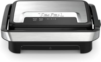 Contactgrill Paninigrill - Tafelgrill - Snelle Maaltijden - 2-in-1 Apparaat - 30x15x30 cm - Roestvrij Staal Zwart