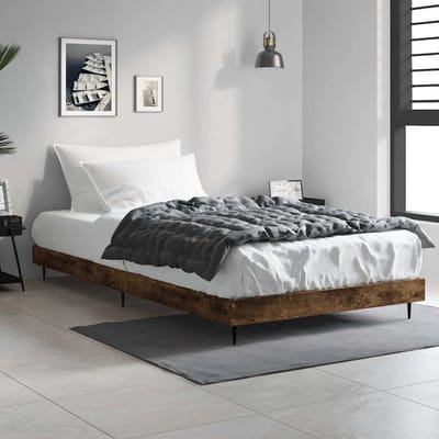 vidaXL - Bedframe - zonder - matras - hout - gerookt - eikenkleurig - 90x200 - cm