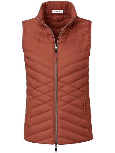 Donzen bodywarmer deelbare ritssluiting Van Peter Hahn oranje