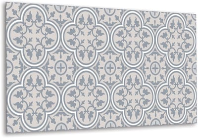 Tulup PVC Wandpaneel - Bloemenpatroon Vinyl Wandpaneel - 100 cm x 50 cm - Grijs Wandpaneel Zelfklevend - 1 stuk - Boheems Muurpaneel - Vinyl Wandbekleding - Plaktegels Keuken en Badkamer