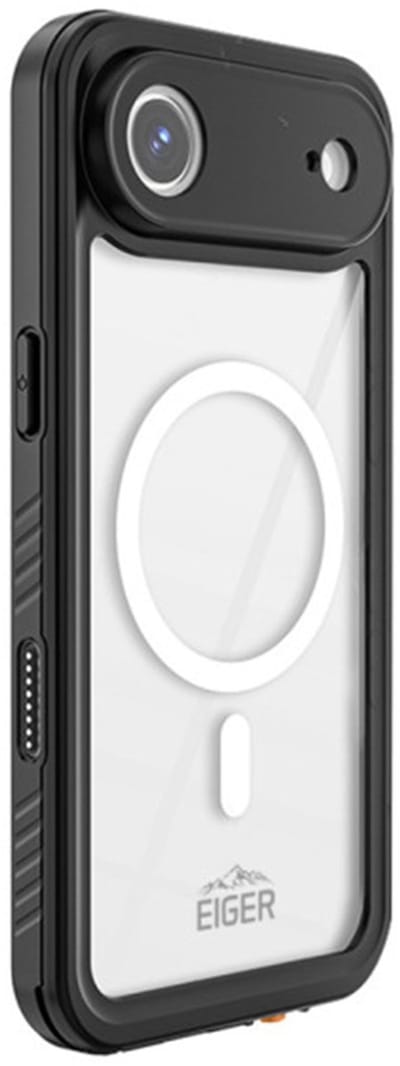 Eiger, MagSafe 360 Integrale Hoes geschikt voor iPhone Air Waterdicht IP68 Drop-Test 2m, Zwart / Transparant