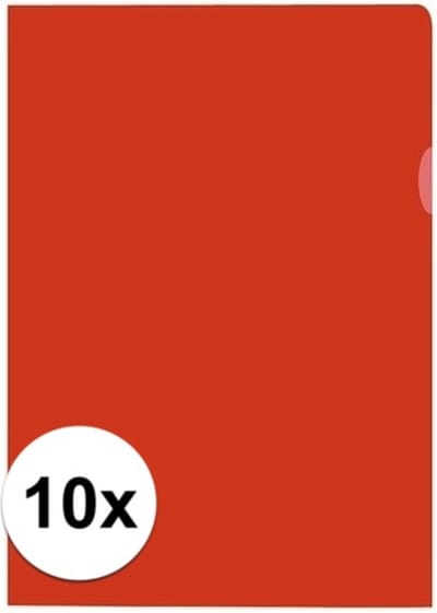 Kangaro L-map - A4 - PP 120 micron - rood transparant - 10 stuks