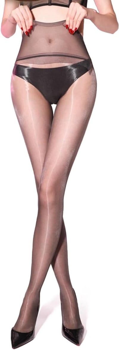 Naadloze panty met hoge taille voor dames - transparant - glanzend - zomerkleding - comfortabel & lichtgewicht.