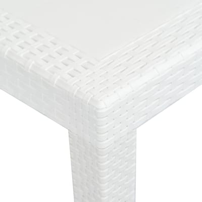 vidaXL - Tuintafel - 220x90x72 - cm - rattan-look - kunststof - wit
