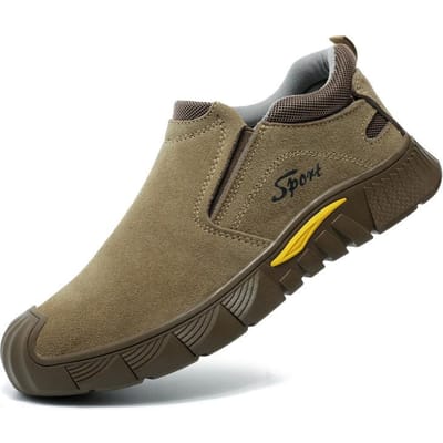 Chaussures de sécurité pour hommes à embout en acier anti-écrasement, anti-perforation, résistantes à l'usure et anti-brûlures, chaussures de travail pour soudeur électrique 39 gray