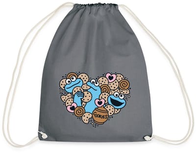 Sesamstraat Hart Met Koekiemonster Gymtas