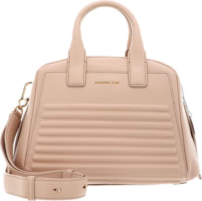 MANDARINA DUCK Leren Handtas Schoudertas I-Con Tote Lamb's Wool Zalmroze