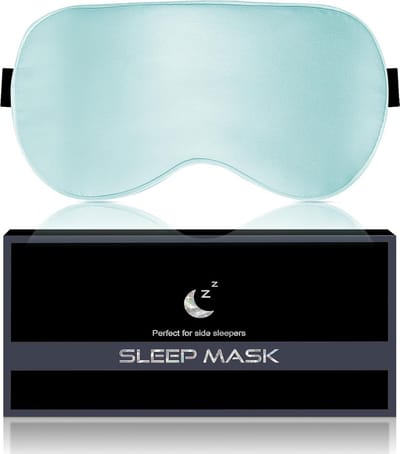 Zijslaapmasker van 100% biologische moerbeizijde - Lichtblokkend Oogmasker voor Reizen - Hemelsblauw