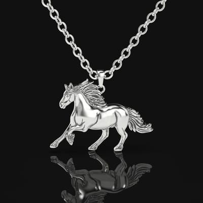 Hetty'S - Formidabele hanger - van een Fries paard - extra groot - van echt zilver