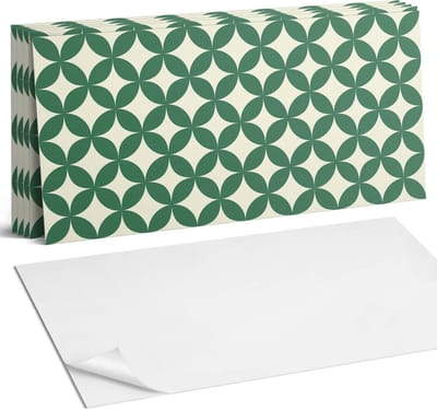 Coloray Plaktegels - Bladmotief in een gaas Wandtegel Zelfklevend - 60 cm x 30 cm - Groente Plaktegels - 6 stuks - Rechthoek PVC Tegels - Plaktegels Keuken - Zelfklevende Vloertegels Badkamer - Vinyltegels Vloer Zelfklevend - Zelfklevende Wandtegels