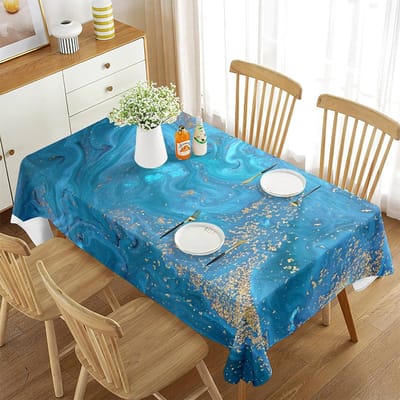 Marmering Abstract Geometrische Achtergrond Tafelkleed Vloeibaar Marmer Patroon Eettafel Rechthoekig Tafelkleed Feest Banket Decoratie 70x70cm