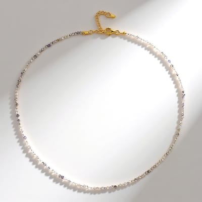 Cavill - Zilveren Halsketting - 925 Sterling Zilver Verguld - Cambodjaanse Zirkonen Rond 30,7 ct - Elegante Ketting Met Zirkonen, Dames Ketting Zilver