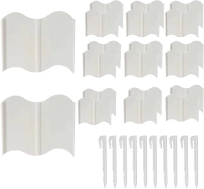 Tuinrand Decoratie - Bloembed Barrière - Tuin Organiseren - Weerbestendig ABS Materiaal - 20 Stuks - Wit
