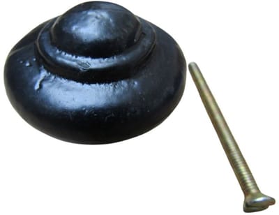 Cast Iron Stepped Cabinet Knob Black Antique 40mm