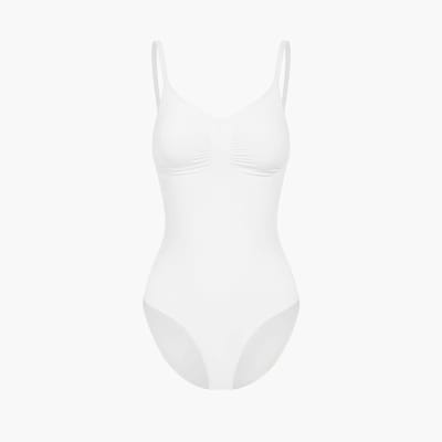 cfab - Figuurcorrigerende shapewear met slipje - Wit - XS - Corrigerende Body - Naadlos - corrigerend ondergoed dames