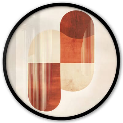 Poster in lijst Rond - Fotolijst 40x40 cm - Posters - Bogen - Beige - Vormen - Ronde posterlijst zwart - Decoratie - Wanddecoratie woonkamer - Muurdecoratie slaapkamer