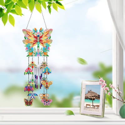 Windgong - 504 - Libelle met insecten - Diamond painting - compleet pakket - Diamond painting by Wietske