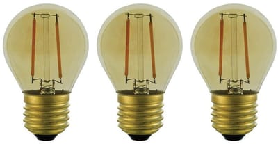 VITO LED Filament Kogellamp G45 E27 - 2W (vervangt 30W) - 300lm - 2500K Extra - 220-240V - Energiezuinig - 3 stuks