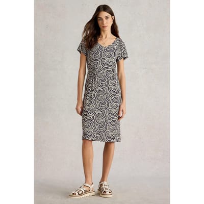 White Stuff Tallie Jersey Dress Navy Print Taglia: 8 REGULAR | Abiti in T-Shirt Outlet | Donna | Blu