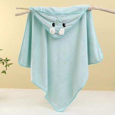 Leuke Badhanddoek voor Baby Zachte Absorberende Handdoek Pasgeboren Inwikkeldoek Babydekens voor Meisjes Jongens (blue,80x80cm) blauw