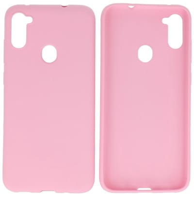 Hoesje Geschikt voor de Samsung Galaxy A11 - Backcover Color Telefoonhoesje - Roze