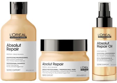 L'Oréal Professionnel Serie Expert Absolut Repair Gold Shampoo 300ml + Mask 250ml + Oil 90ml
