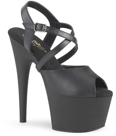 Pleaser - ADORE-724 Sandaal met enkelband, Paaldans schoenen - Paaldans schoenen - 38 Shoes - Zwart